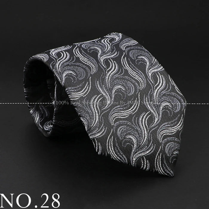 New Design Wedding Men Tie Black Solid Striped Paisley Flower Neckties Men Business Dropshipping Groom Collar Accessories Gift