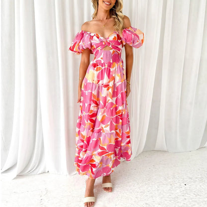 Vestidos Para Mujer Spring Formal Dresses For Women V-Neck Floral Long Dress Casual Summer Dresses For Women Floral Formal Dress