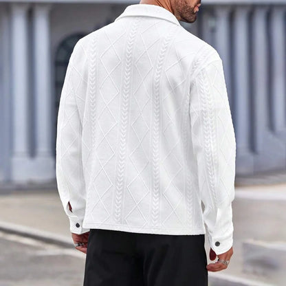 Y2k Mens Jacket Knitted Pockets Jacquard Coat Autumn Leisure Vintage Outdoor Wear Resistant Windproof Jacket Men's Clothing 2024