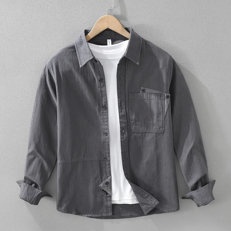 2025 New Spring Japan Workwear Long Sleeve Shirts 100% Cotton Fashion Versatile Artistic Casual Loose Tops Men Drop Shipping