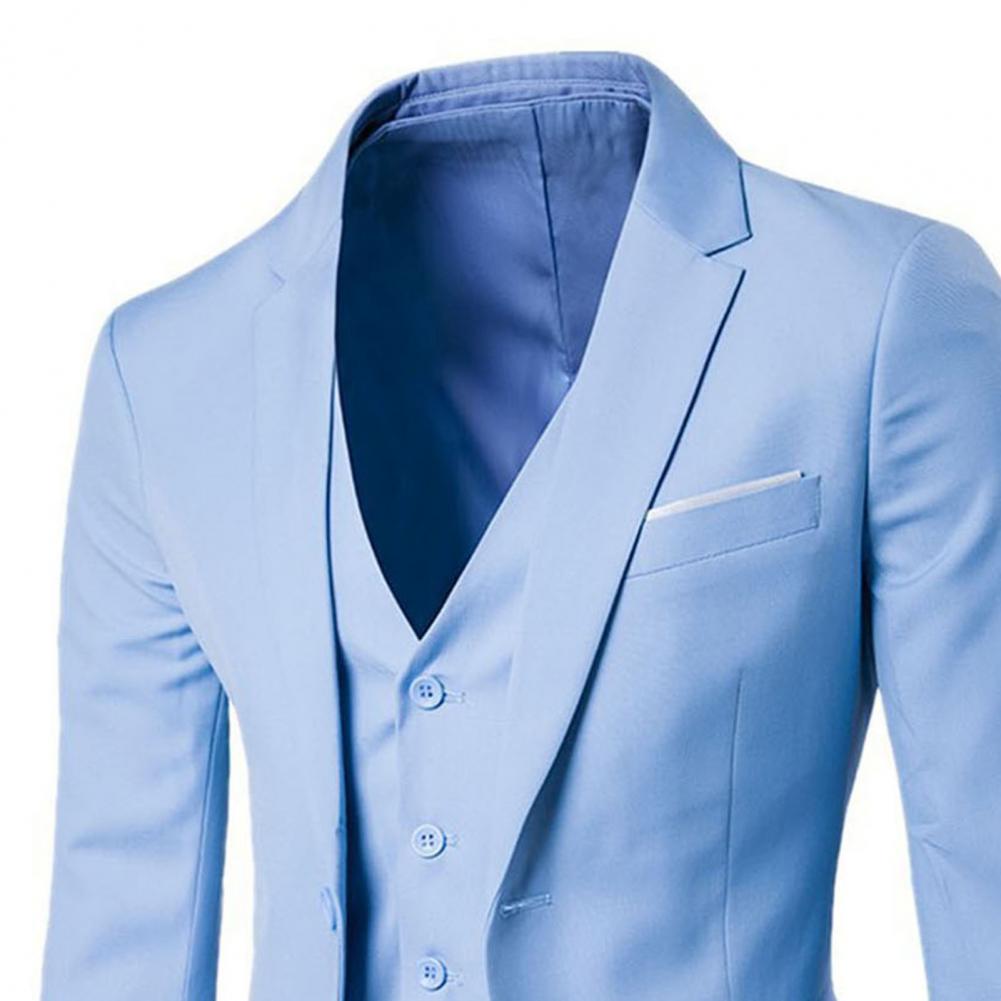 Luxury 2 piece men's wedding suit fashion men's slim solid color business office suit sets large size men Blazer+ pants