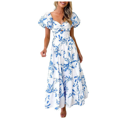 Vestidos Para Mujer Spring Formal Dresses For Women V-Neck Floral Long Dress Casual Summer Dresses For Women Floral Formal Dress