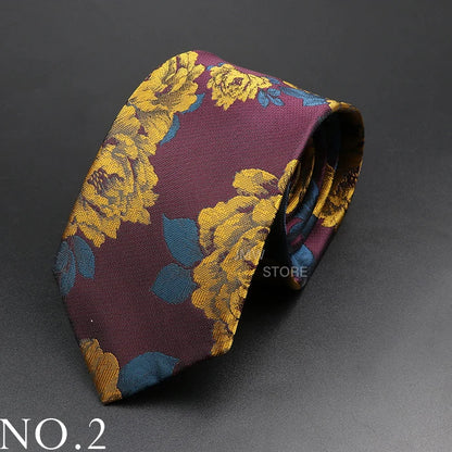 New Design Wedding Men Tie Green Wine Red Paisley Flower Animal Neckties Men Business Dropshipping Groom Collar Accessories Gift