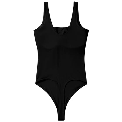 Bodysuits Women Sexy Body Suit One-Piece Romper Solid Sexy Sleeveless Square Neck Padded Tank Tops Jumpsuit Streewear Ladies