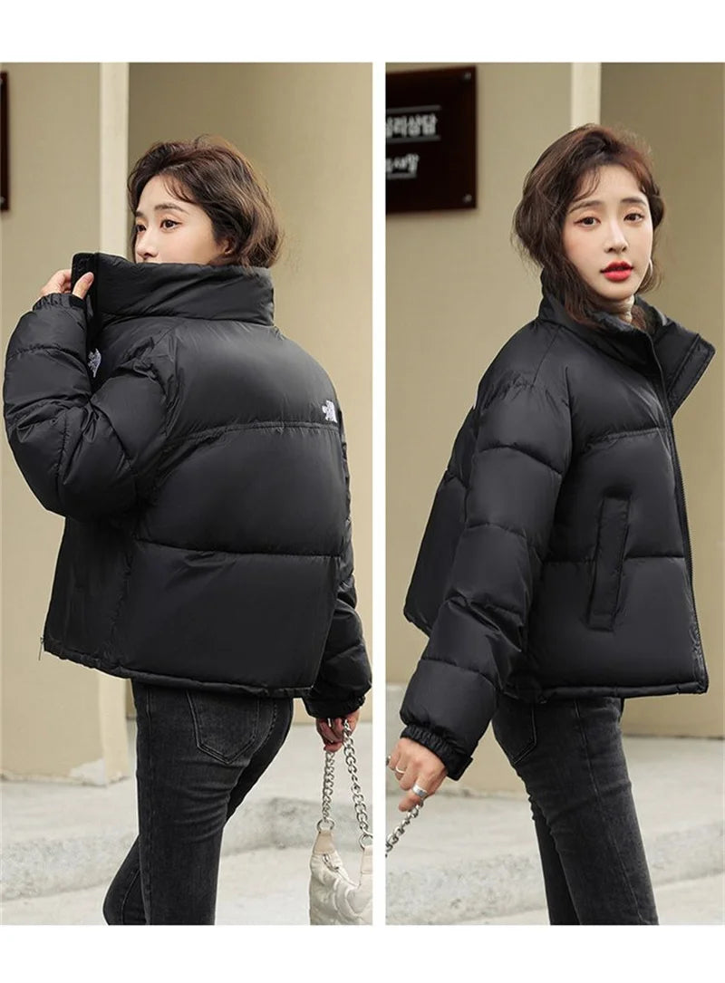 Winter Short Stitching Contrast Down Cotton-Padded Jacket Women's New 2023 Fashion Loose Padded Jacket Clothes Women Coat