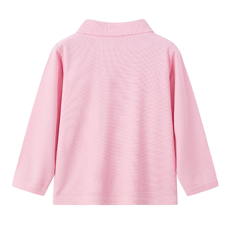 Children's solid color POLO shirt boy handsome fashion sports T-shirt girl lapel casual and comfortable half sleeve.