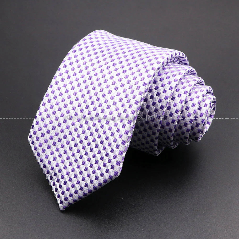 New Design Wedding Men Tie Purple Blue Solid Striped Plaid Dots Neckties Men Business Dropshipping Groom Collar Accessories Gift