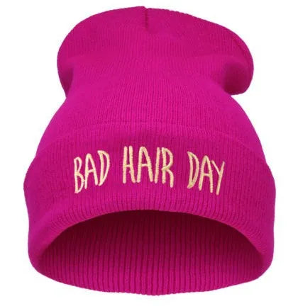 22 Colors Winter Unisex Funny Bad Hair Day Hip Pop Beanie Hat Women Men Ski Cap