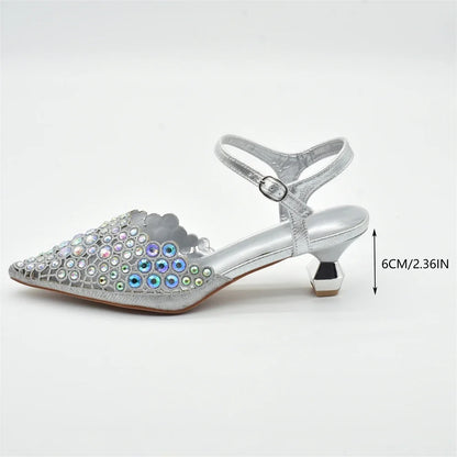 Hot Selling Pointed Toe Ladies Shoes Matching Bag Set for Nigeran Wedding Party Pumps Shoes for Women 2025 Designer Luxury
