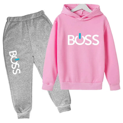 Streetwear New Spring And Autumn Children Hoodie Set Boys Girls Casual Long Sleeve Hoodie Tops+Pants Sportswear 2-14 Years Old