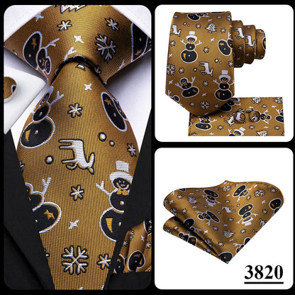 Hi-Tie Paisley Brown Tie For Men Elegant Mens Necktie Pocket Square Cufflink Groom Wedding Accessory Wholesale New Designer