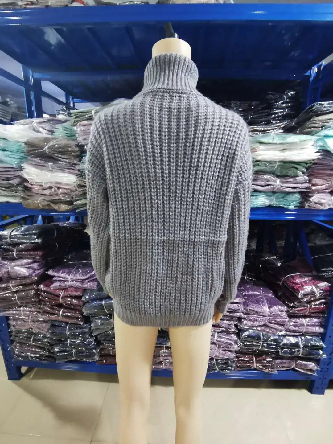 Women Knit Sweaters Full Sleeve Turtleneck Pullover Jumpers Casual Solid Sweater Thick Splice Lady Vintage Winter 2024