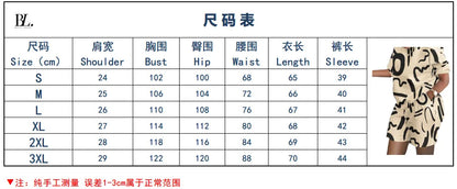 Women's clothing, round neck printed loose short sleeved T-shirt, shorts, casual sportswear, novelty for summer 2024