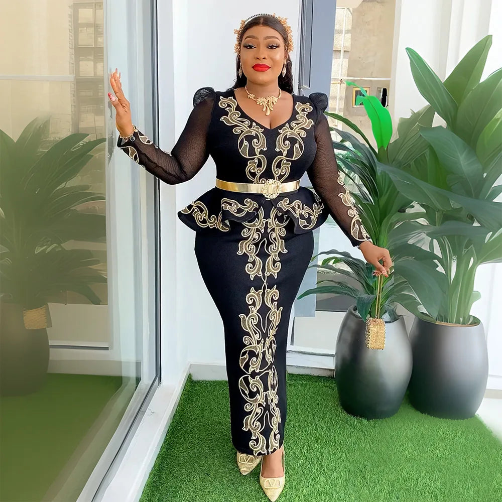 Elegant African Dresses for Women 2025 New Africa Clothing Plus Size Turkey Wedding Party Long Dress Dashiki Ankara Outfits Robe