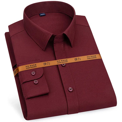 Men's dress shirt long sleeve thin spring and autumn work clothes business casual free ironing breathable slim fashion