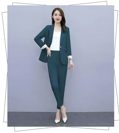 Women's 2025 Spring New Casual Blazers Jacket Matching Set Korean Elegant Chic Professional Suit Coat+Vest+Pants Three Piece