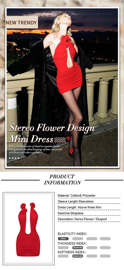 VC Evening Dresses For Women Deep V Neck Sexy Sleeveless Bodycon Female Clothes Red Cocktail Party Vestidos