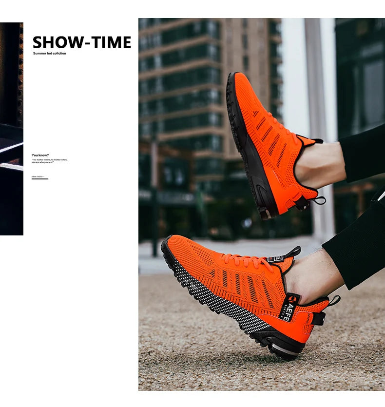 High Quality Men's Running Shoes Summer Sports Marathon Shoes Men Gym Sneakers Orange Trendy Sneakers Men zapatillas de hombre
