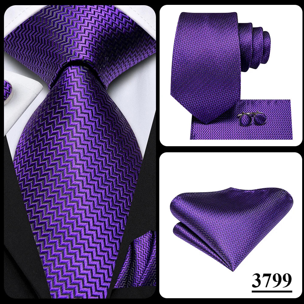 Hi-Tie Light Purple Solid Silk Wedding Tie For Men Quality Hanky Cufflink Gift Necktie Set Fashion Novelty Designer Dropshipping