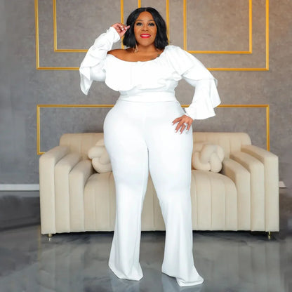 X6019 Plus Size Solid Color Women's Fashion Loose-Fit Cross-Border New Jumpsuit Without Straps Sexy Stylish Female Romper