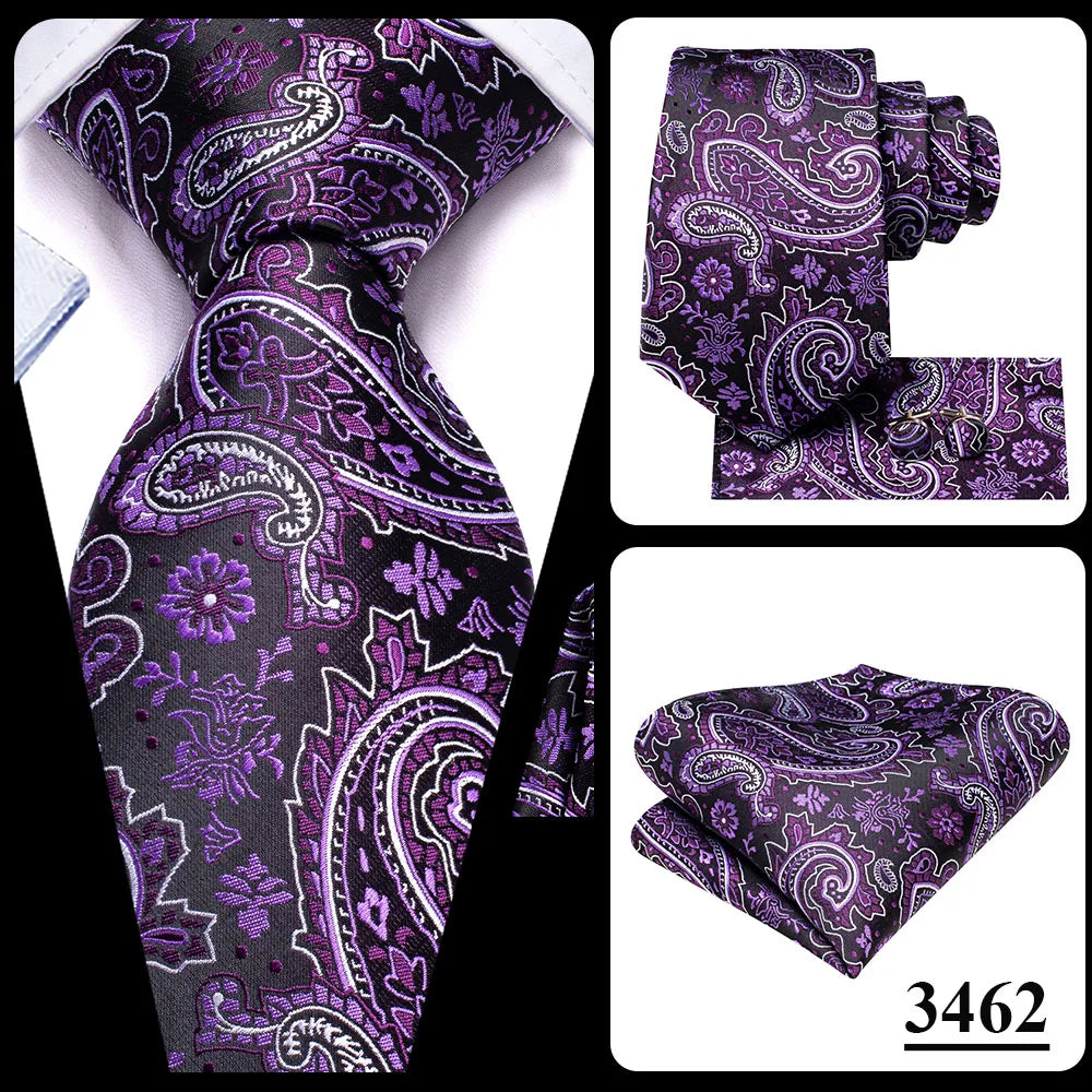 Hi-Tie Light Purple Solid Silk Wedding Tie For Men Quality Hanky Cufflink Gift Necktie Set Fashion Novelty Designer Dropshipping
