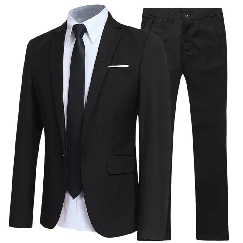 Men Suits For Business Wedding Elegant Blazers 2 Pieces 3 Sets Formal Full Ternos Marriage Clothes Pants Jackets Luxury Costume