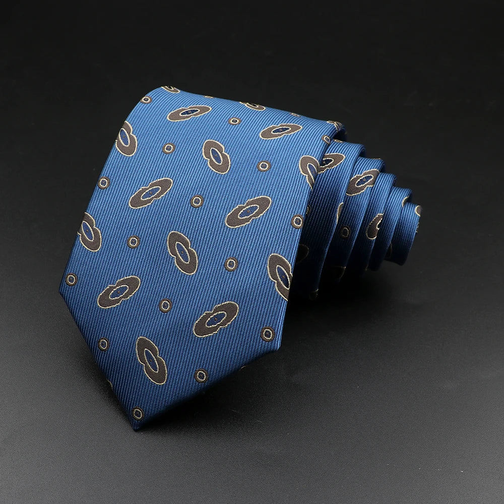 8 cm Tie Gravatas Newest Design Woven 8 cm Silk Necktie Wedding Business Suit Accessories Blue Man Dot Fit Group Party Office