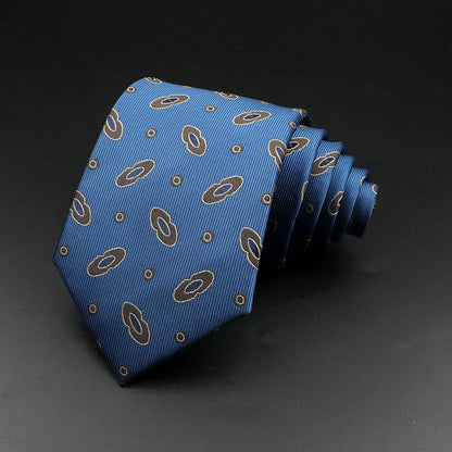 8 cm Tie Gravatas Newest Design Woven 8 cm Silk Necktie Wedding Business Suit Accessories Blue Man Dot Fit Group Party Office
