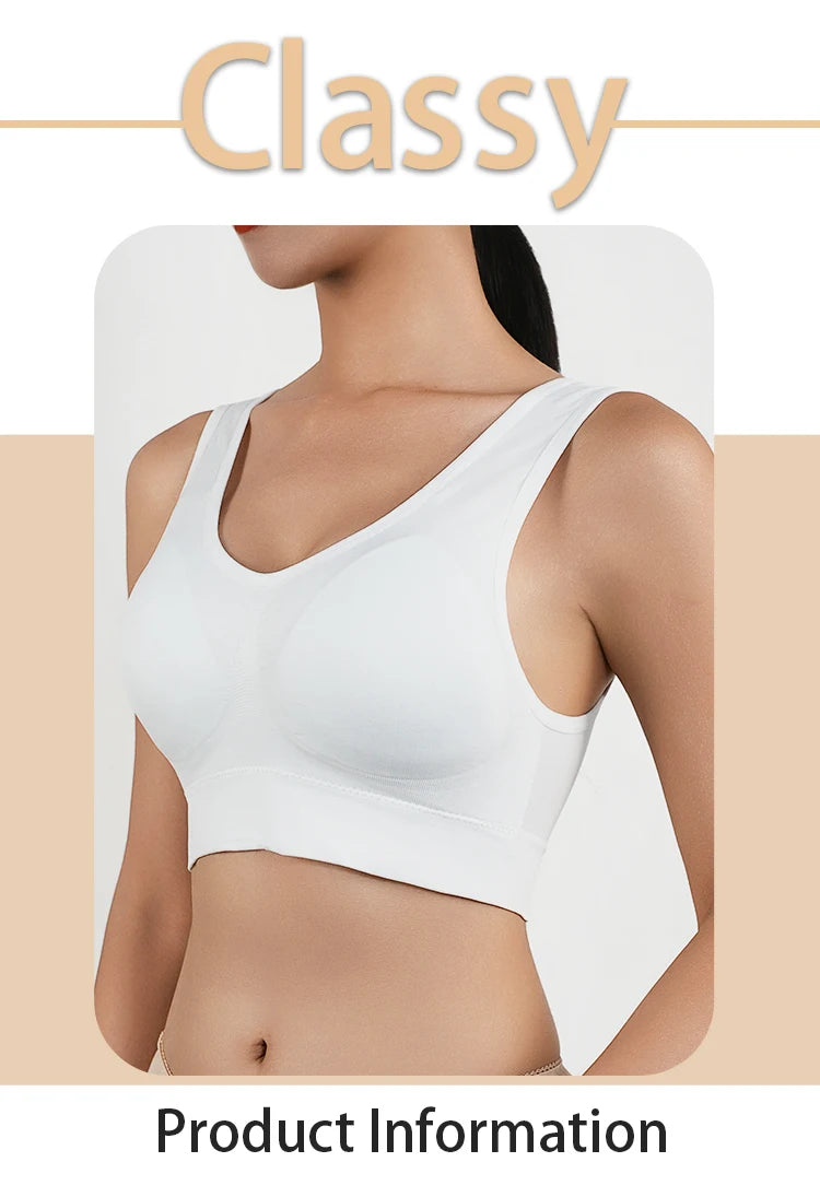 Women Large Seamless Bras Push Up Sports Top Female Breathable Brassiere Unwired Active Padded Bra Crop Top Gym Runing Yoga Vest