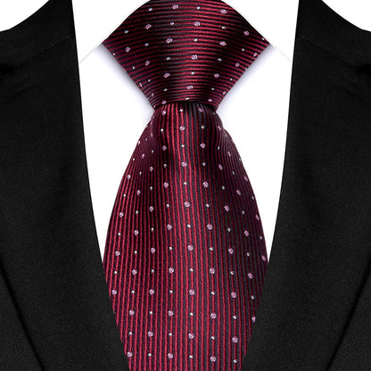 Luxury 8CM Mens Ties Polka Dot Necktie Formal Classic Business Necktie Jacquard Woven Neck ties For Men Groom Wedding Party