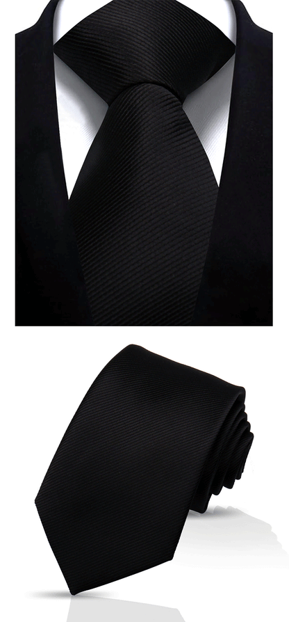 Solid Tie 7.5cm Necktie For Men Fashion Wedding Ties Slim Blue Gray Classic Neckties Men Business Jacquard Woven Classic Gravats