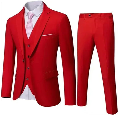 Suit For Men Elegant Wedding 3 Pieces 2 Sets Blazers Full Jackets Vest Pants Formal Fashion Luxury Coats 2025 Classic Costume