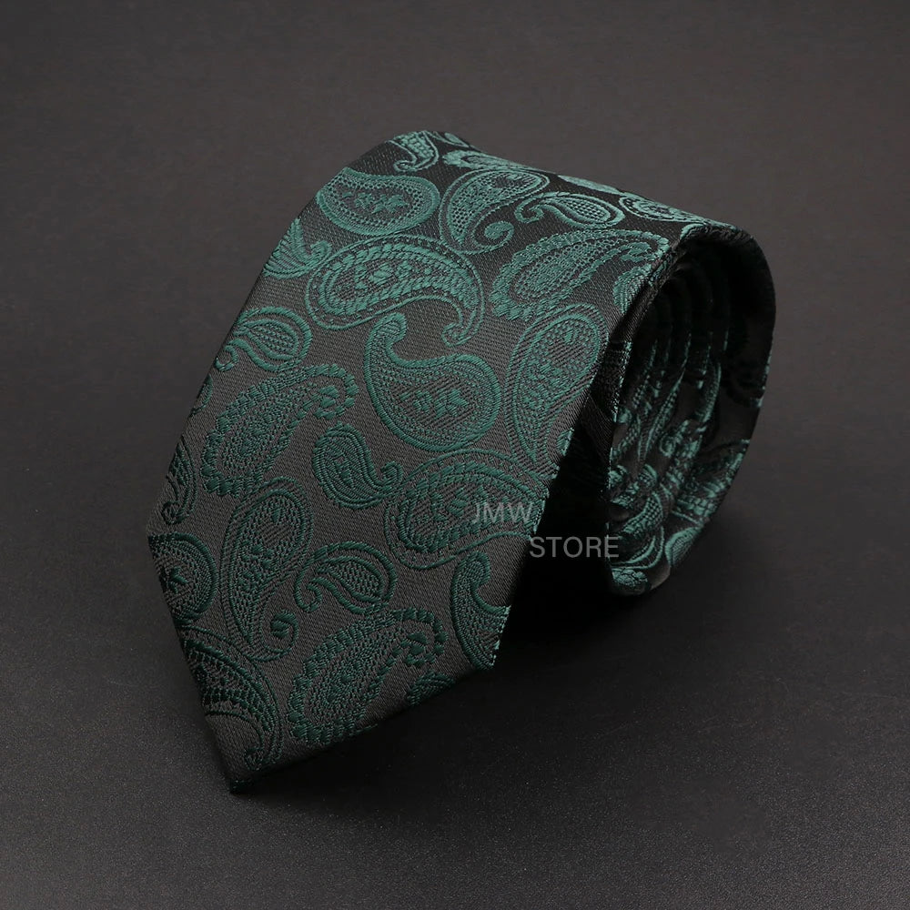 New Design Wedding Men Tie Grey Brown Green Paisley Flower Neckties Men Business Dropshipping Groom Collar Accessories Gift