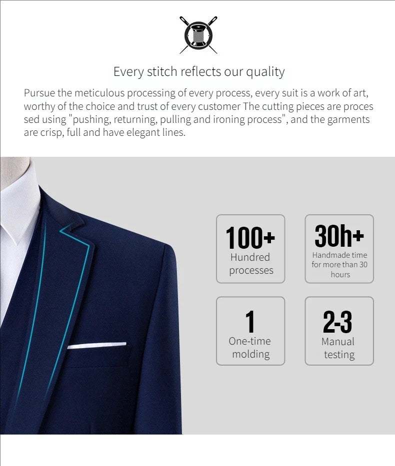 Suit For Men Elegant Wedding 3 Pieces 2 Sets Blazers Full Jackets Vest Pants Formal Fashion Luxury Coats 2025 Classic Costume