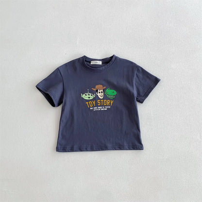 Mickey Kids Clothing Tees Summer Printed Cartoon Fashion Short Sleeve Boys T-shirt Popular Design Children's T Shirts Crewneck