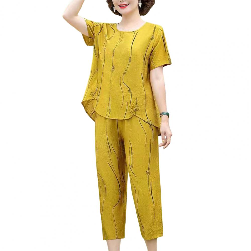 2023 Summer Women's Trousers Suit Pastoral Fashion Loose Short Sleeve Two Piece Suit Striped Cotton Linen Wild T-shirt Pant Sets