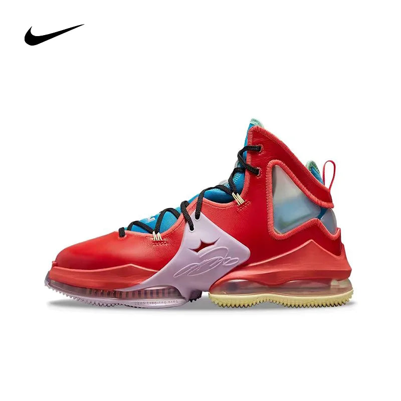 Nike Lebron 19 shock-absorbing durable wrapped supportive Mid Top Air Zoom practical basketball shoes for men and women