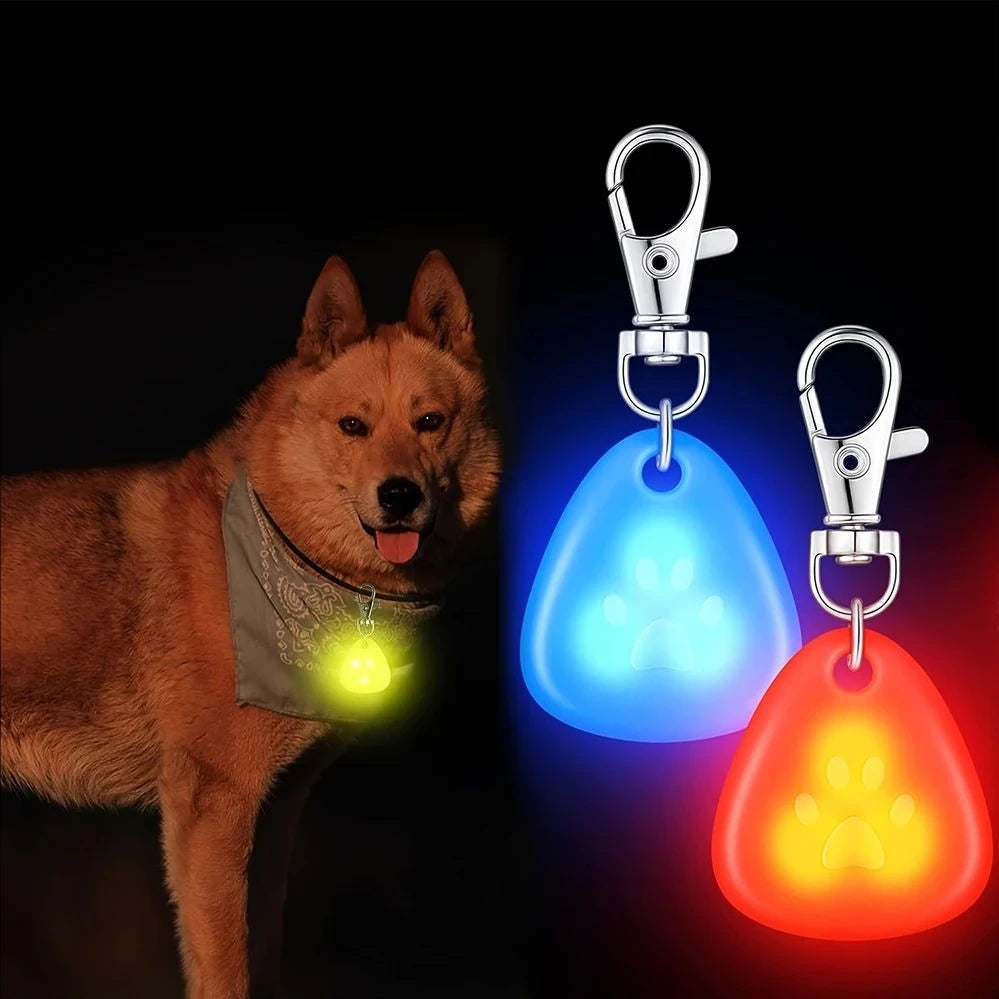 Silicone LED dog collar Pet collar waterproof light outdoor walking safety luminous dog tag battery LED Pet Pendant Collar