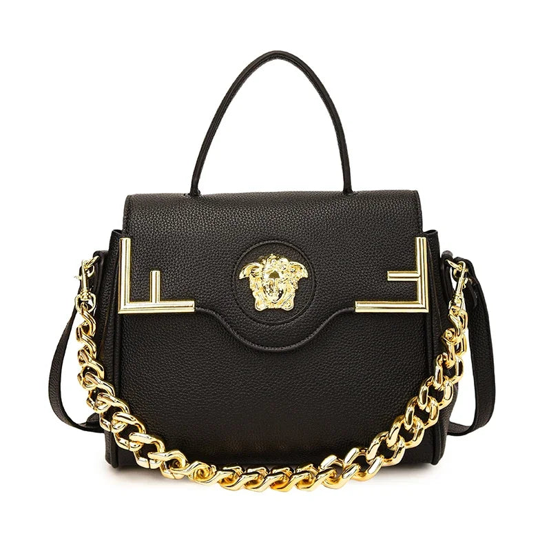 Premium Retro Messenger Bag Women - Textured Leather Shopper with Custom Paris Letter Logo & Versatile Crossbody Strap Design