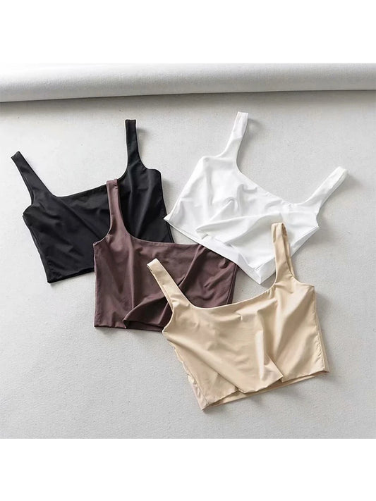 Hot Sale Summer Women Sexy Sleeveless Tops Fashion Short Square Collar Tank Tops 4 Colors