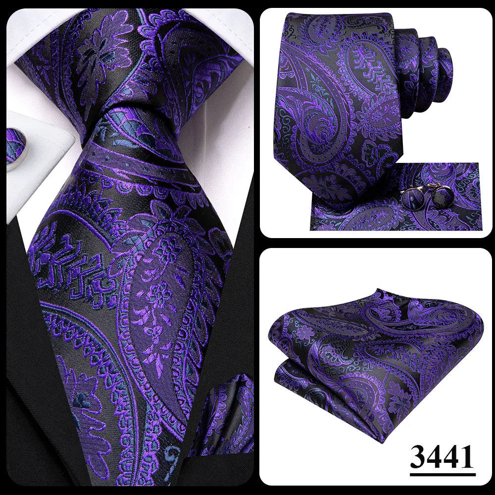 Hi-Tie Light Purple Solid Silk Wedding Tie For Men Quality Hanky Cufflink Gift Necktie Set Fashion Novelty Designer Dropshipping