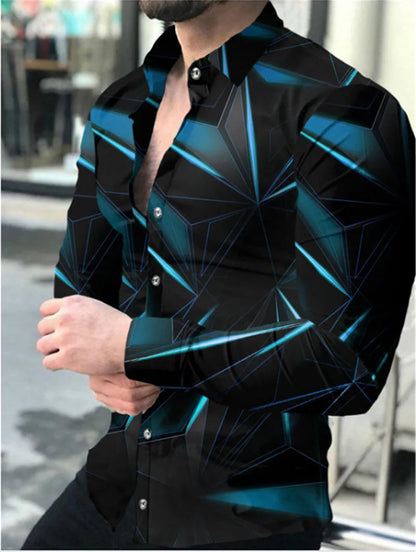 Gradient Men's Clothing Soft and Comfortable Men's Shirt Summer Hawaiian Shirt High Quality Men's Clothing Fashion Button Design