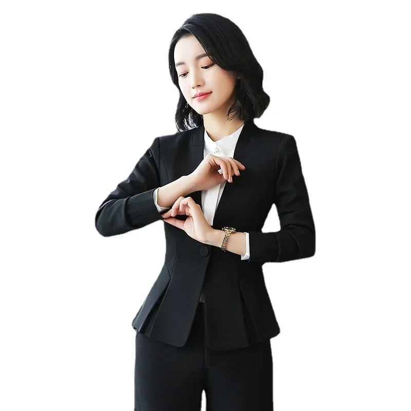 Elegant Red Western-style Suit Jacket For Women Fashionable Professional Attire For Hosting Events Job Interviews
