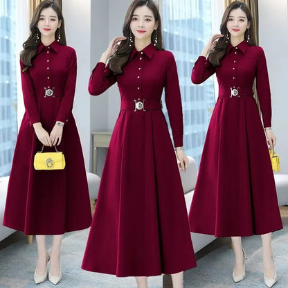 Spring Autumn Women New dignified and atmospheric Dress Mom's Skirt 2025 Top selling High end Elegance Long sleeved Bottom Skirt