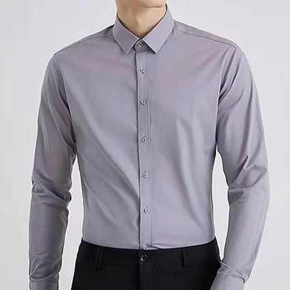 Men's dress shirt long sleeve thin spring and autumn work clothes business casual free ironing breathable slim fashion