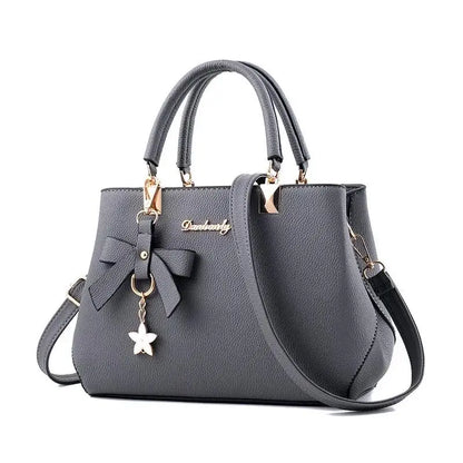 Elegant Women Messenger Bags With Flower Pendant Office Ladies Totes Pure Handbag For Female Crossbody Shoulder Bags