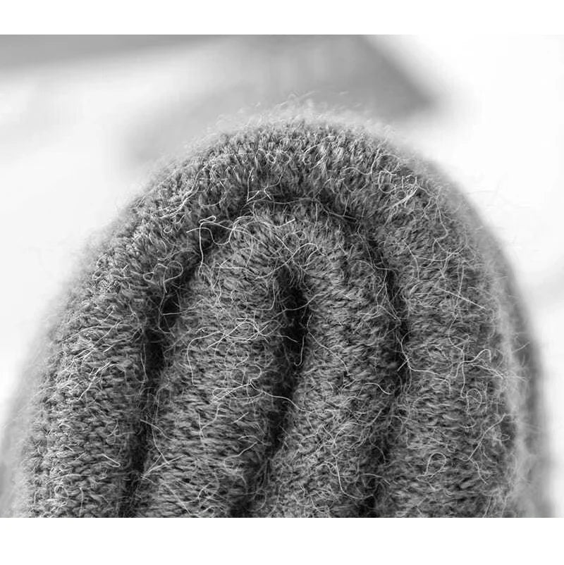 New Men Winter Wool Fingerless Gloves Half Finger Writting Office Knitted Alpaca Warm Leather Label Outdoor Thick Driving Gloves