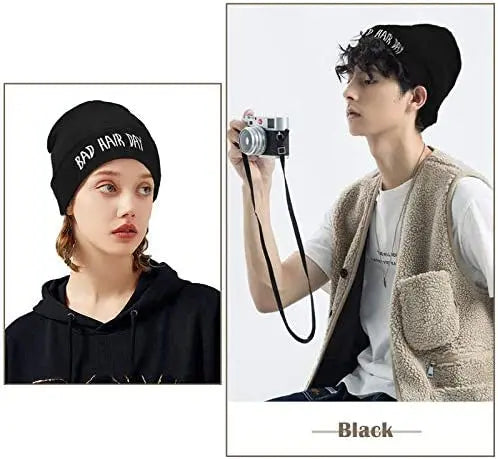 22 Colors Winter Unisex Funny Bad Hair Day Hip Pop Beanie Hat Women Men Ski Cap