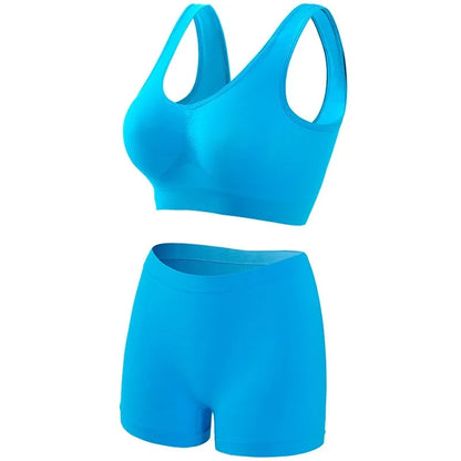 Seamless Bra Set Women Low Waist Underwear Female Tanks Bra Top Sexy Boyshort Panties Girls Casual Sports Lingerie Set Intimates