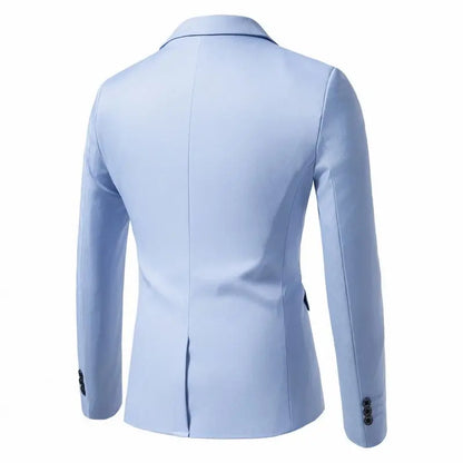 Spring Autumn Men's Single Button Slim Fit Blazers Smart Casual Turn-Down Collar Suit Jacket Men Formal Wedding Blazers Outwear